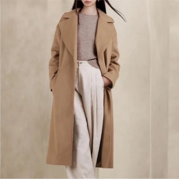 Banana Republic Oversized Wool-Cashmere Wrap Coat - Picture 1 of 2